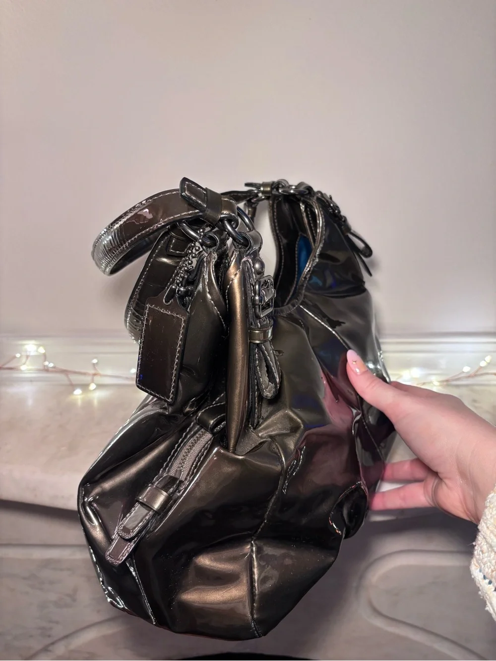 Coach 2000s Madison Maggie Patent Leather Hobo
